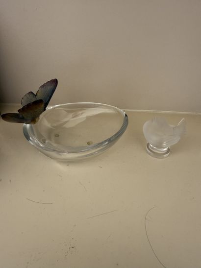 DAUM France - VIDE-POCHE ovoïde en cristal,...