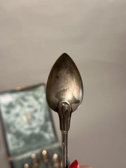 6 SMALL SILVER SPoons, double filet design,...