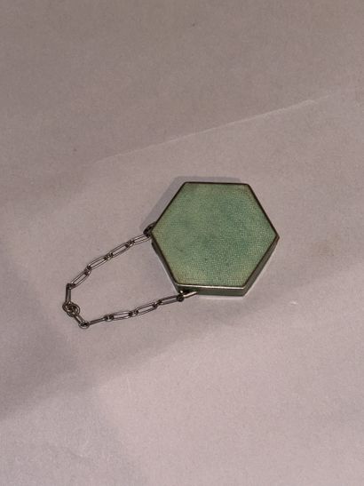 POUDRIER in gilt silver and stingray, Minerve...