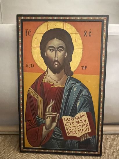 ICONE grecque, « Le Christ Pantocrator »,...