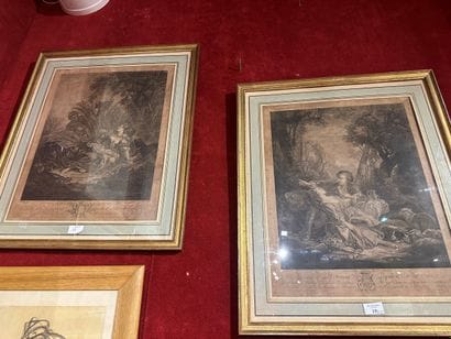 Paire de GRAVURES d'après BOUCHER : 