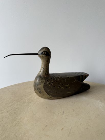 CALLER in polychrome painted wood. Accents...