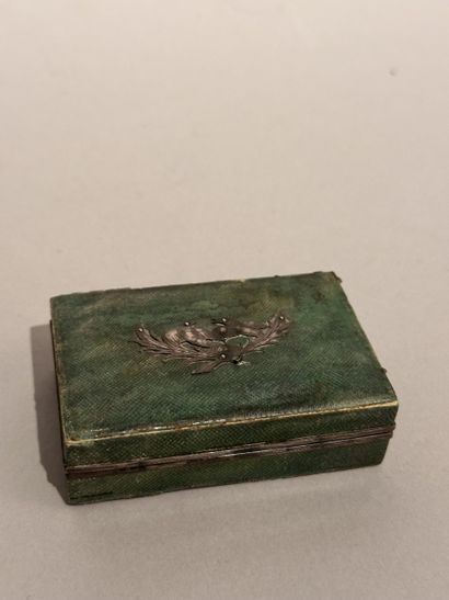 Small salt flask in a stingray case. An empty...