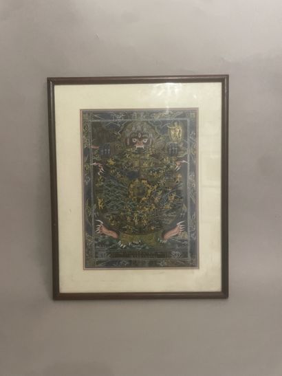 CHINE - ENCRE sur papier à décor d'un diagramme....