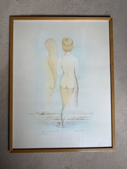 Serge CARRE (né en 1929) : BAIGNEUSES. Lithographie,...