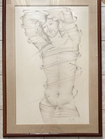 Régis DHO (né en 1947) :
SAINT SEBASTIEN.
Lithographie,...