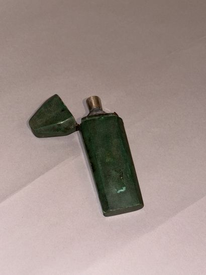 Large glass and silver-plated metal FLACON...