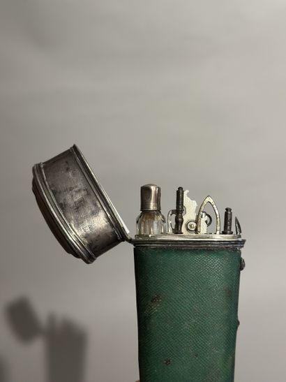 TRAVEL NECESSARY in shagreen and metal. 19th...