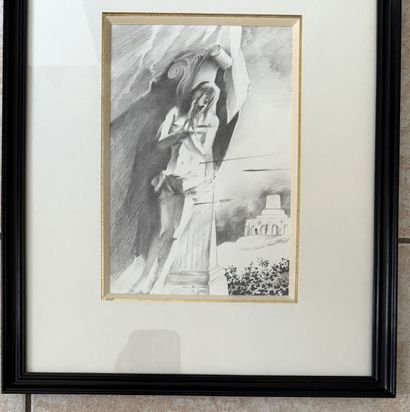 ROGER BLAQUIERE (né en 1933)
SAINT SEBASTIEN
Crayon,...
