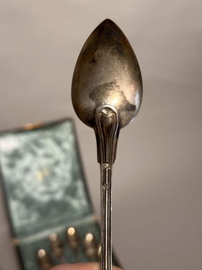 6 SMALL SILVER SPoons, double filet design,...