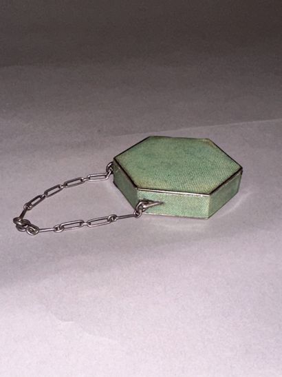 POUDRIER in gilt silver and stingray, Minerve...