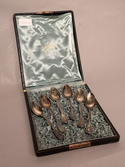 6 SMALL SILVER SPoons, double filet design,...