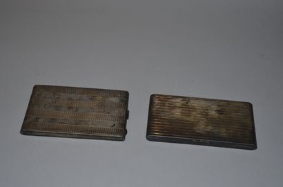 Two streaked silver cigarette BOXES. Art...
