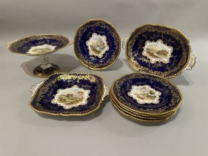 COALPORT - Gilded and enameled porcelain...