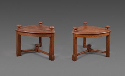 Brutalist work
Pair of triangular wooden...
