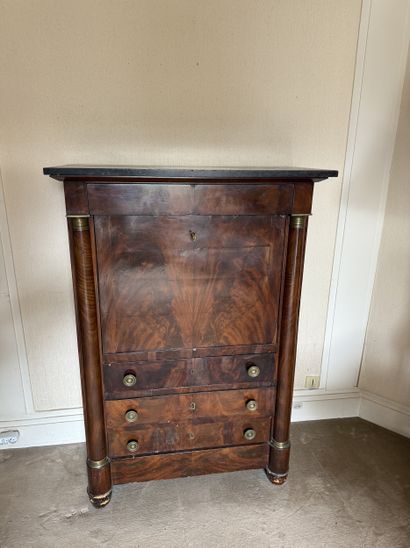 Mahogany and mahogany veneer SECRETARY with...
