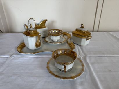 PARIS - TETE-A-TETE in white porcelain enhanced...