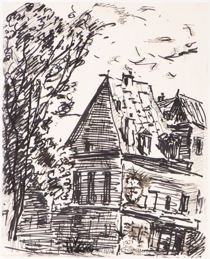 Marcel GROMAIRE (1892-1971)
Old houses, 1921
Ink...