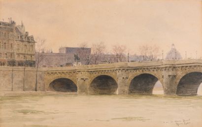Maurice LELOIR (1853-1940)
Paris, The Pont-Neuf
Watercolor,...