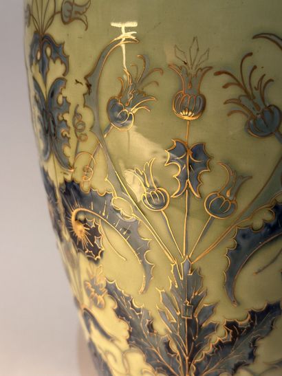 KELLER & GUERIN à LUNEVILLE - VASE baluster...