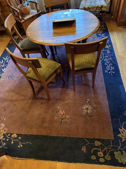 WOOL RUG decorated with water lilies, flowering...