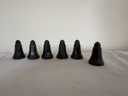 Suite of six individual silver-plated SALERONS,...