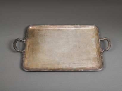 925/°° silver serving tray, with crossed...