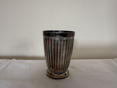 TIMBALE on pedestal, ovoid shape with fluted...