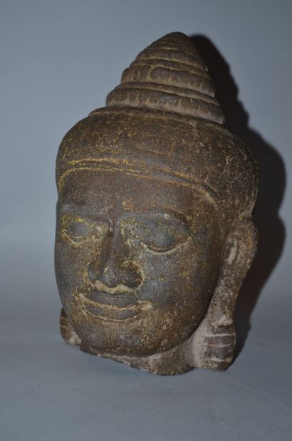 CAMBODIA - Buddha head in cement.
Modern...