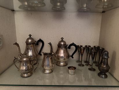Set in SILVER METAL, four-piece tea-coffee...