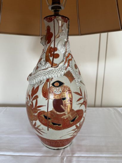 Satsuma earthenware VASE with polychrome...