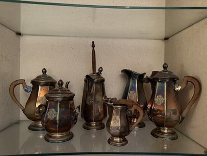 Important silver-plated SERVICE of baluster...