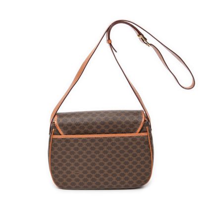 CELINE
Shoulder bag in brown canvas with...