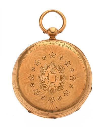 Pocket watch 
in 18K 750/°° yellow gold,...