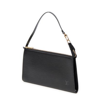 LOUIS VUITTON
Black epi leather clutch bag,...