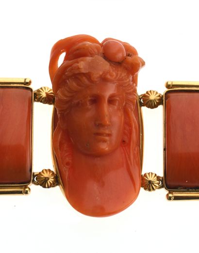 Important bracelet
en or jaune 18K 750°/°°...
