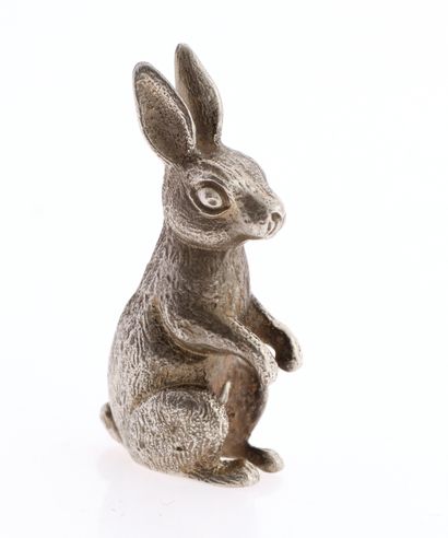 Petit lapin en argent massif, poinçon Minerve...