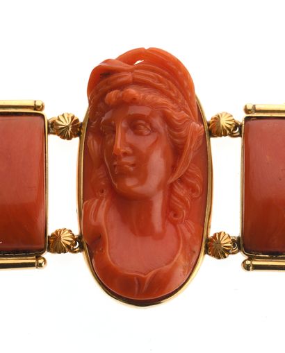 Important bracelet
en or jaune 18K 750°/°°...