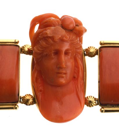 Important bracelet
en or jaune 18K 750°/°°...