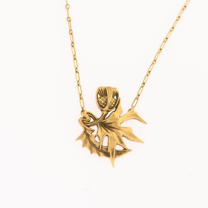 Collier Art Nouveau
en or jaune 18k 750°/°°...