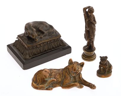 Set of bronze desk ACCESSORIES including:...
