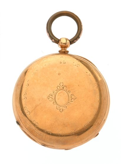 Pocket watch
in 18K 750/°° yellow gold, balnc...