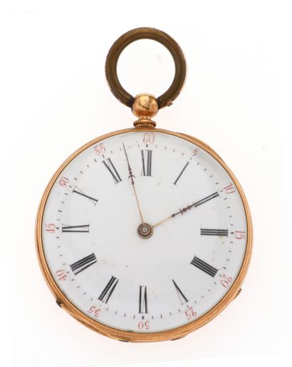 Pocket watch
in 18K 750/°° yellow gold, balnc...