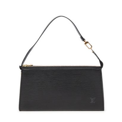 LOUIS VUITTON
Black epi leather clutch bag,...