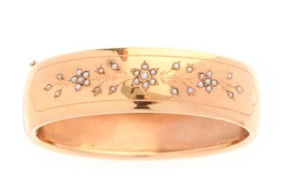 Bracelet jonc XIXème 
en or jaune 18k 750°/°°...