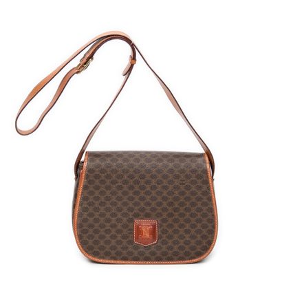 CELINE
Shoulder bag in brown canvas with...