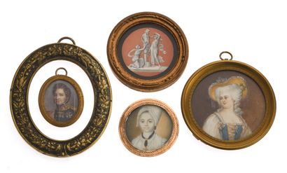 Set of four various MINIATURES and a small...