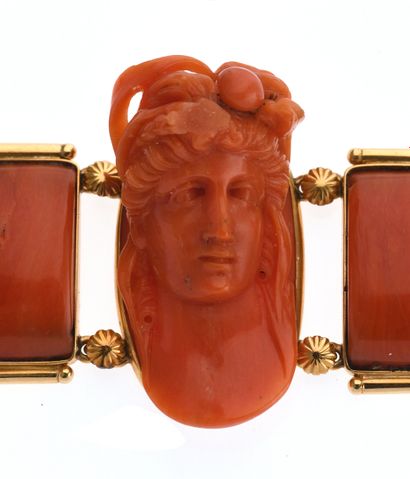 Important bracelet
en or jaune 18K 750°/°°...