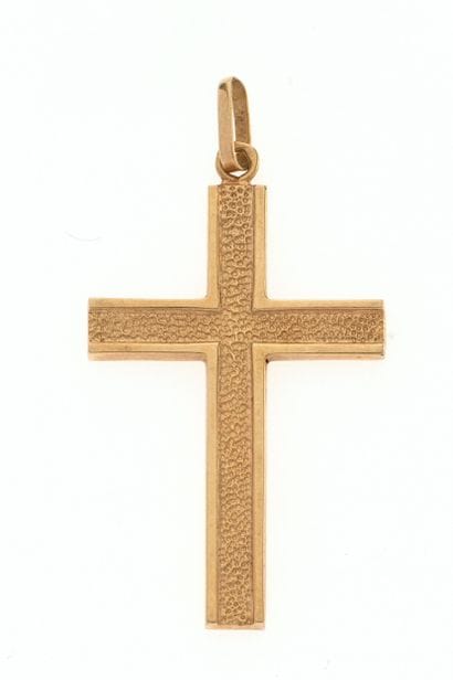 Cross pendant in 18k yellow gold 750°/°°....