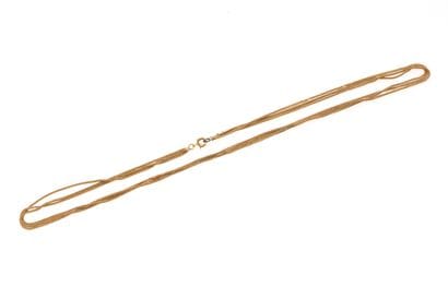 Three-row choker necklace in 18k yellow gold...